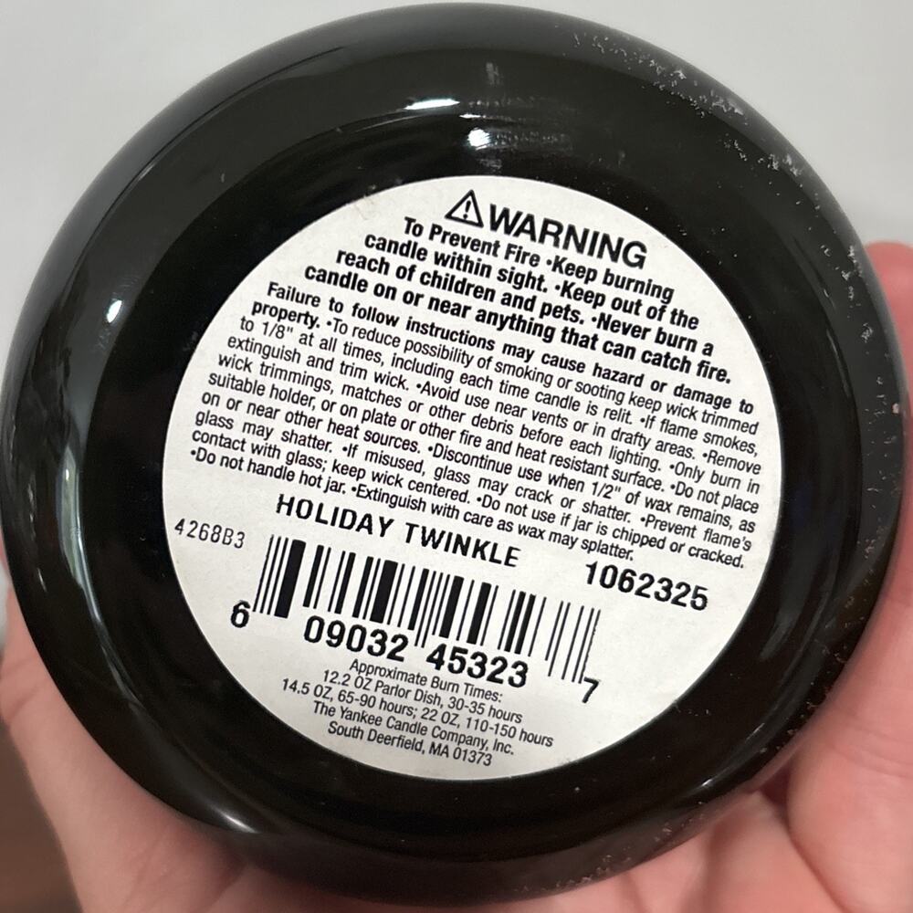 Yankee Candle Holiday Twinkle Housewarmer 22 oz Black Band New Rare HTF Retired - Picture 7 of 7
